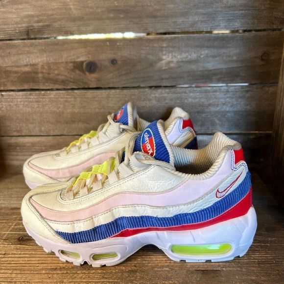 Womens Nike Air Max 95 Panache White Leather Casual Shoes Sneakers Size 6\u200e M GUC
